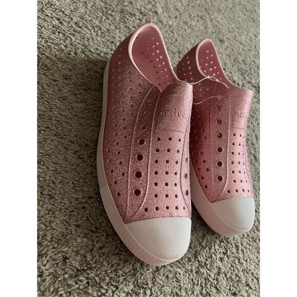 Native Shoes Jefferson Bling Pink Sparkly Shoes Size M11 - Picture 3 of 15